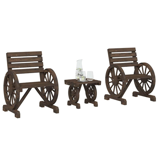 3-delige Loungeset massief vurenhout is nu te koop bij PeponiXL, paradijselijk wonen!