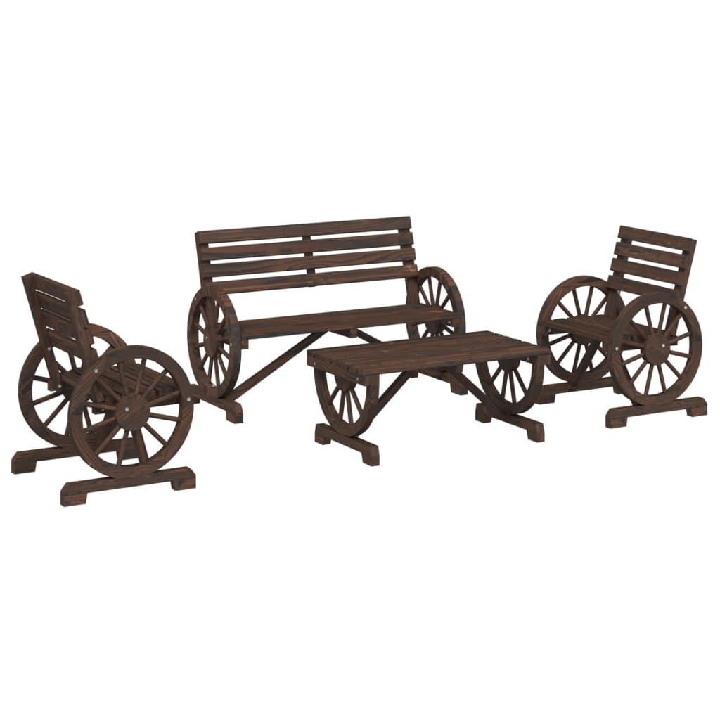 4-delige Loungeset massief vurenhout is nu te koop bij PeponiXL, paradijselijk wonen!