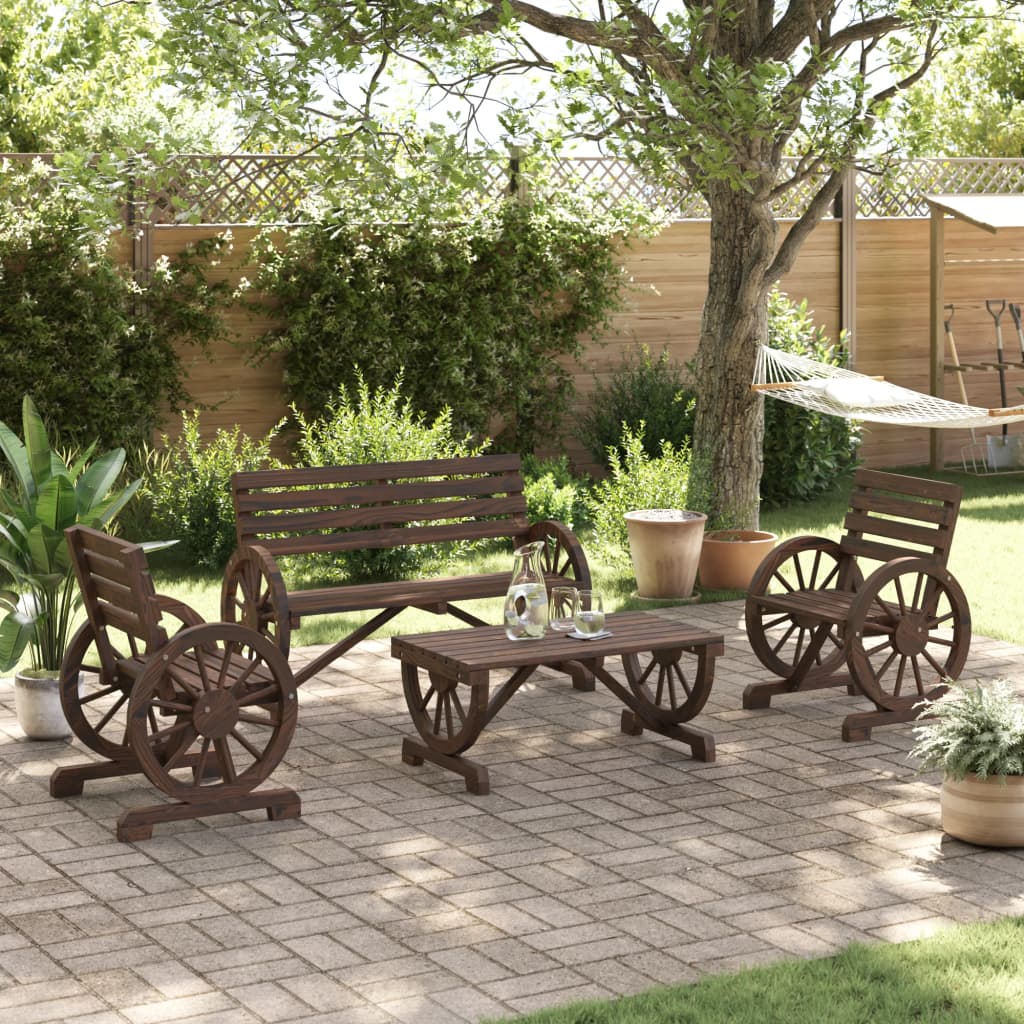 4-delige Loungeset massief vurenhout is nu te koop bij PeponiXL, paradijselijk wonen!
