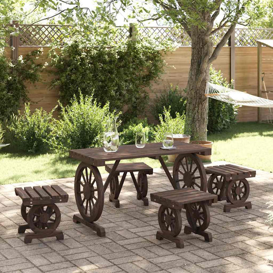 5-delige Tuinset massief vurenhout is nu te koop bij PeponiXL, paradijselijk wonen!