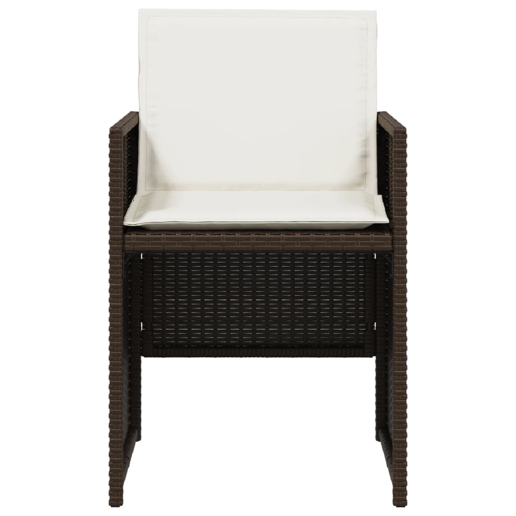Tuinstoelen 4 st met kussens poly rattan bruin is nu te koop bij PeponiXL, paradijselijk wonen!