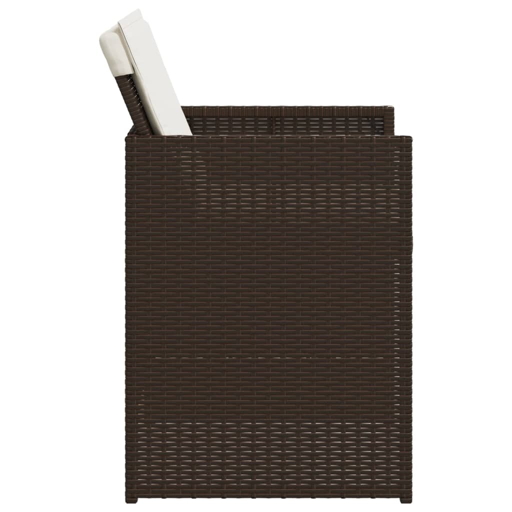 Tuinstoelen 4 st met kussens poly rattan bruin is nu te koop bij PeponiXL, paradijselijk wonen!
