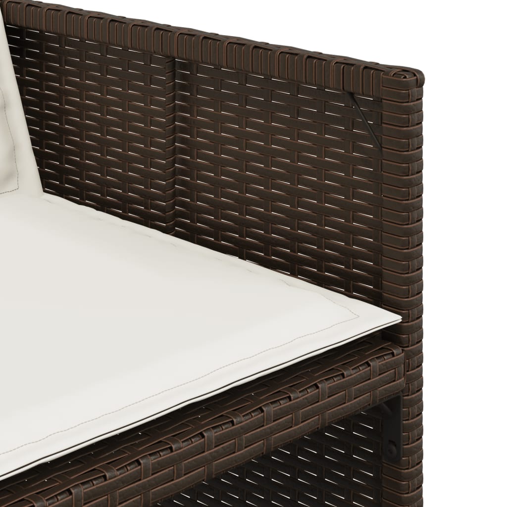 Tuinstoelen 4 st met kussens poly rattan bruin is nu te koop bij PeponiXL, paradijselijk wonen!