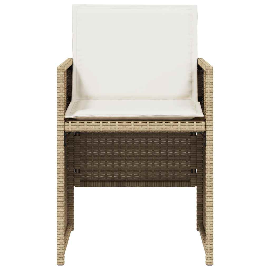 Tuinstoelen 4 st met kussens poly rattan beige is nu te koop bij PeponiXL, paradijselijk wonen!
