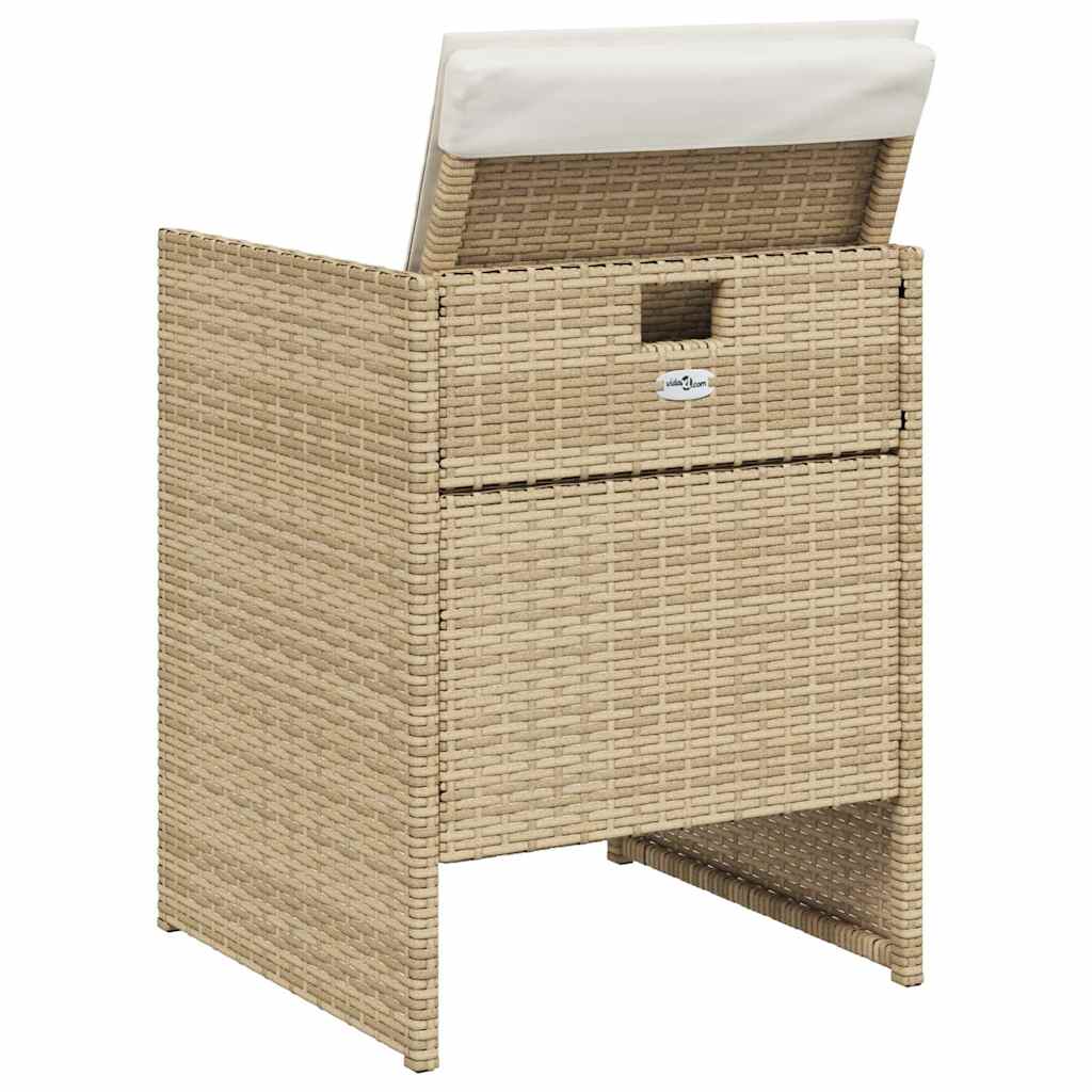 Tuinstoelen 4 st met kussens poly rattan beige is nu te koop bij PeponiXL, paradijselijk wonen!