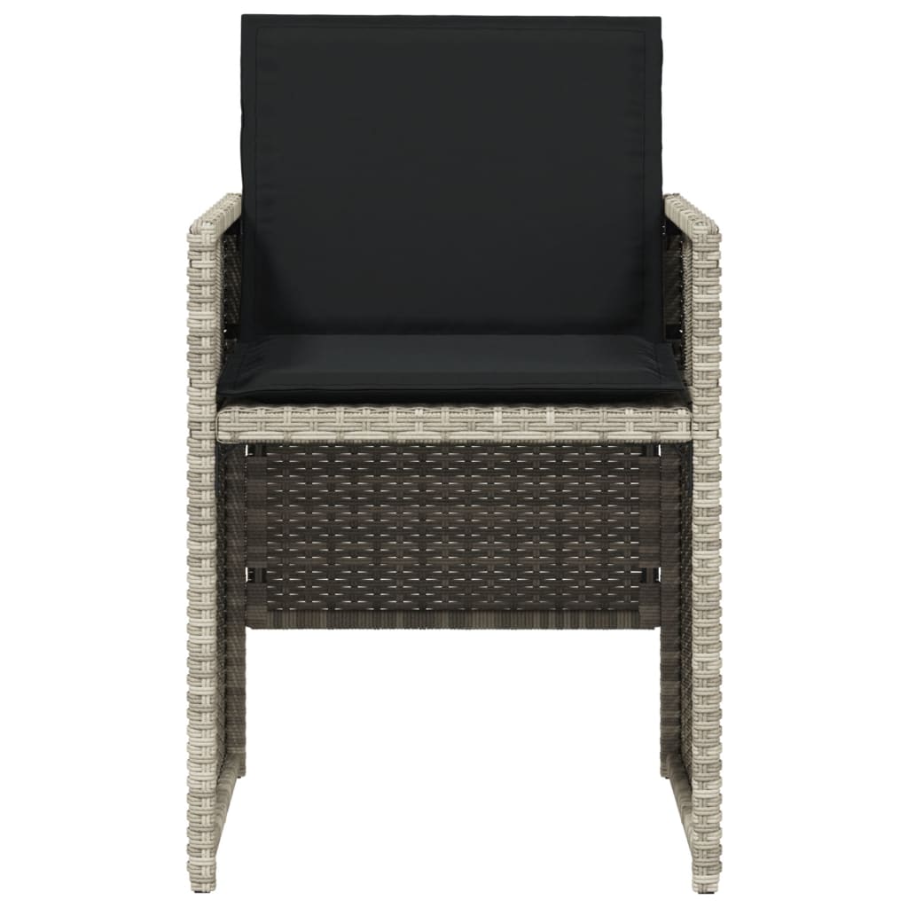 Tuinstoelen 4 st met kussens poly rattan lichtgrijs is nu te koop bij PeponiXL, paradijselijk wonen!