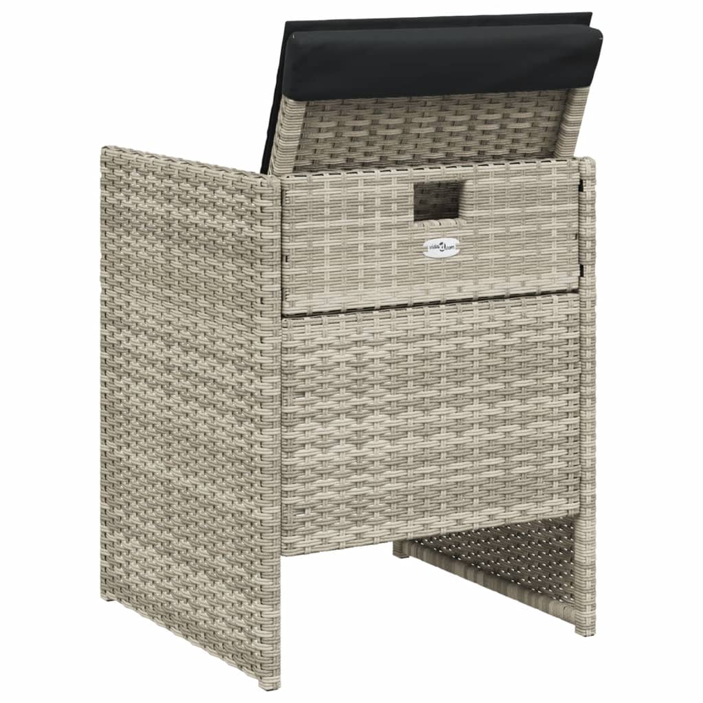 Tuinstoelen 4 st met kussens poly rattan lichtgrijs is nu te koop bij PeponiXL, paradijselijk wonen!