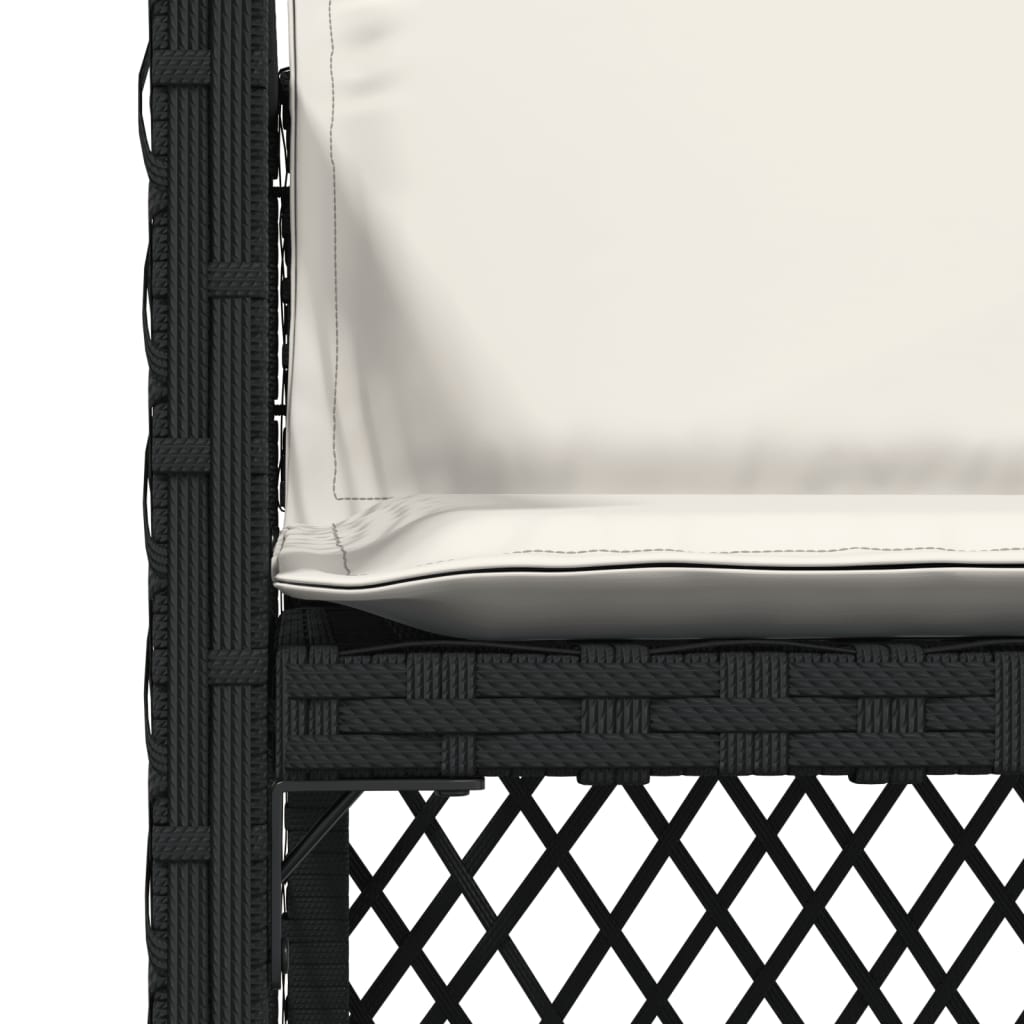 Tuinstoelen 4 st met kussens poly rattan zwart is nu te koop bij PeponiXL, paradijselijk wonen!