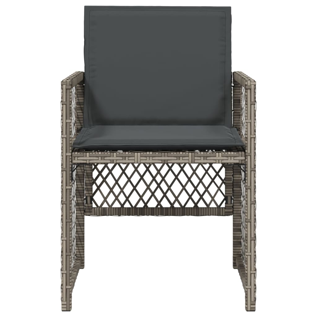 Tuinstoelen 4 st met kussens poly rattan grijs is nu te koop bij PeponiXL, paradijselijk wonen!