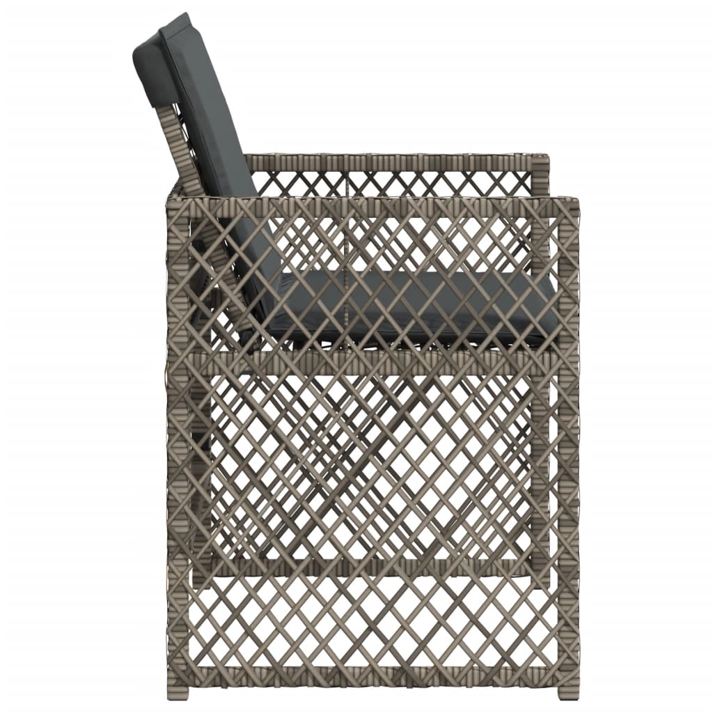 Tuinstoelen 4 st met kussens poly rattan grijs is nu te koop bij PeponiXL, paradijselijk wonen!