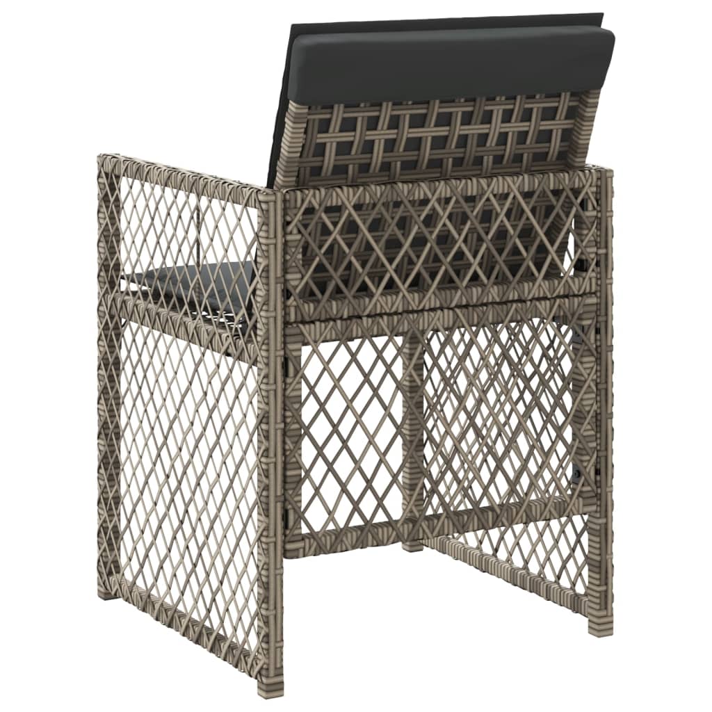 Tuinstoelen 4 st met kussens poly rattan grijs is nu te koop bij PeponiXL, paradijselijk wonen!