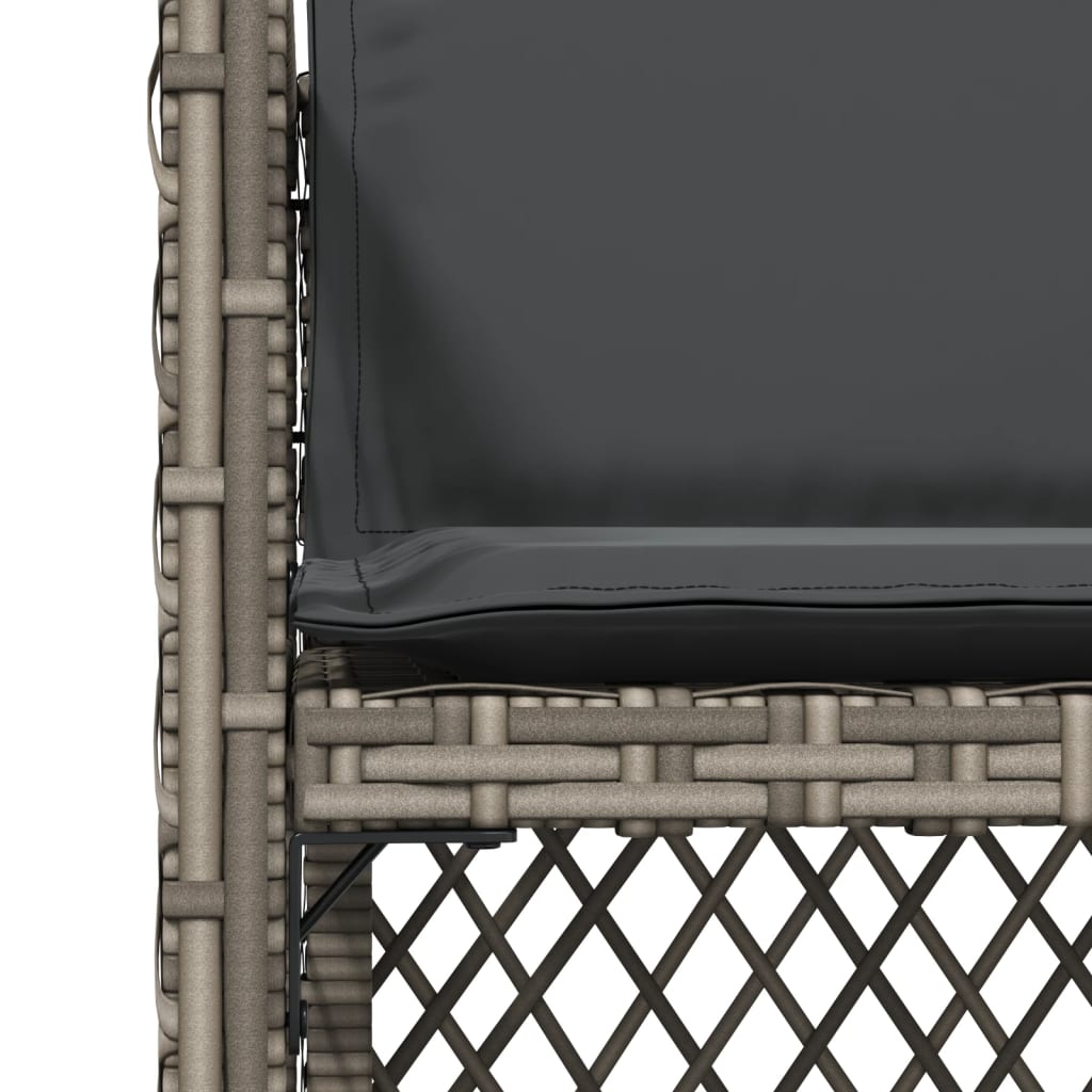 Tuinstoelen 4 st met kussens poly rattan grijs is nu te koop bij PeponiXL, paradijselijk wonen!