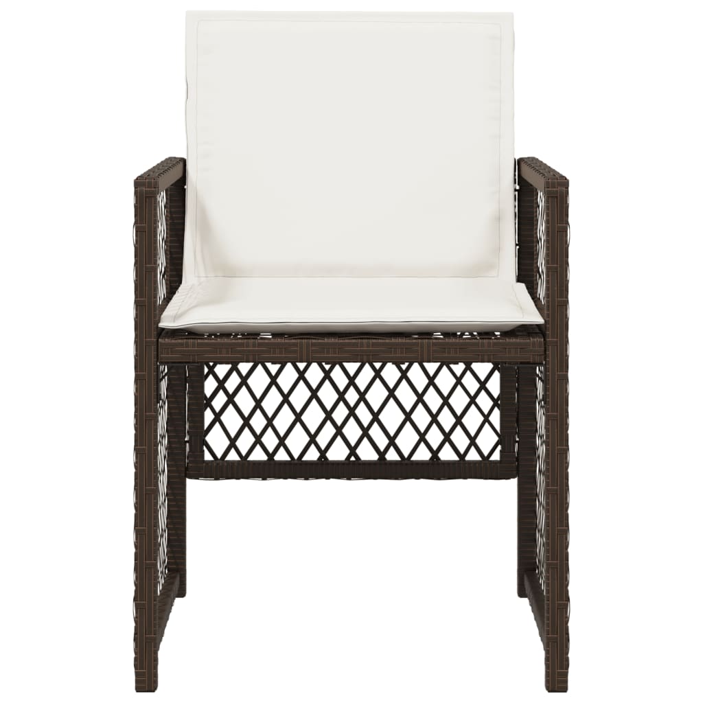 Tuinstoelen 4 st met kussens poly rattan bruin is nu te koop bij PeponiXL, paradijselijk wonen!