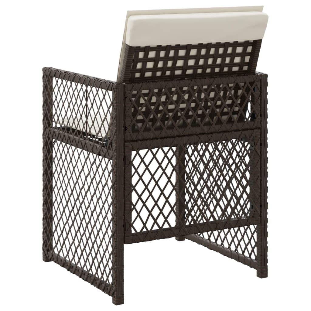 Tuinstoelen 4 st met kussens poly rattan bruin is nu te koop bij PeponiXL, paradijselijk wonen!