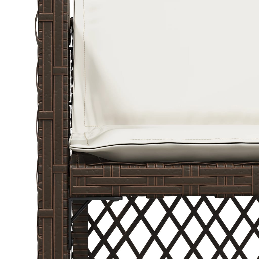 Tuinstoelen 4 st met kussens poly rattan bruin is nu te koop bij PeponiXL, paradijselijk wonen!