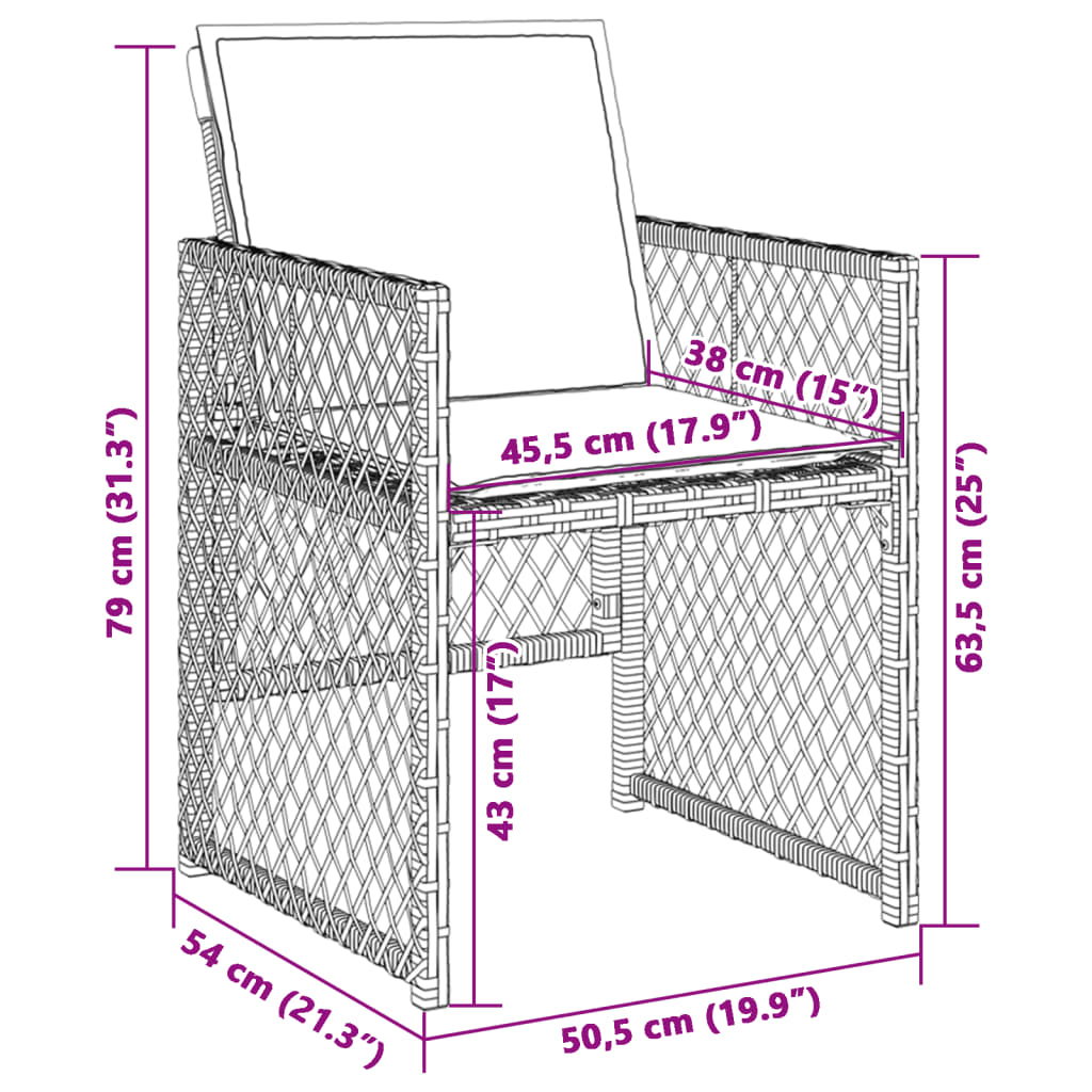 Tuinstoelen 4 st met kussens poly rattan bruin is nu te koop bij PeponiXL, paradijselijk wonen!