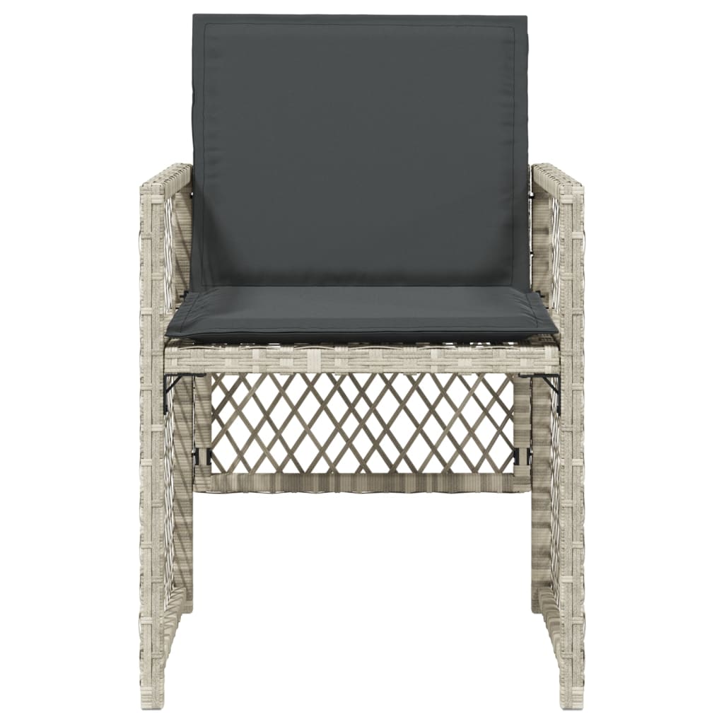 Tuinstoelen 4 st met kussens poly rattan lichtgrijs is nu te koop bij PeponiXL, paradijselijk wonen!