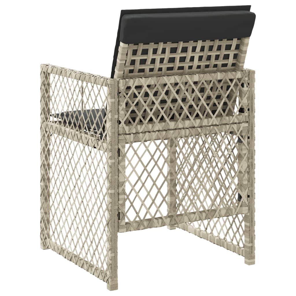 Tuinstoelen 4 st met kussens poly rattan lichtgrijs is nu te koop bij PeponiXL, paradijselijk wonen!