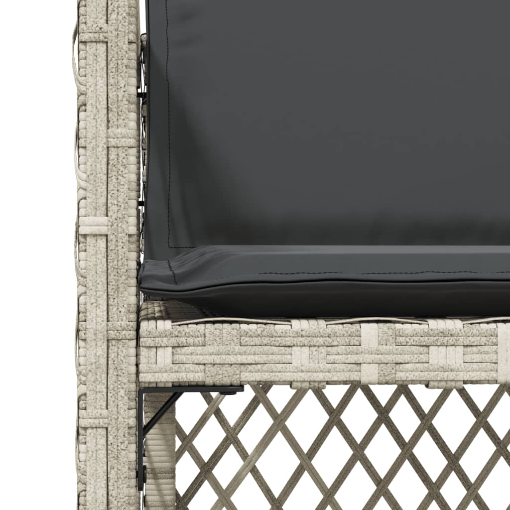 Tuinstoelen 4 st met kussens poly rattan lichtgrijs is nu te koop bij PeponiXL, paradijselijk wonen!