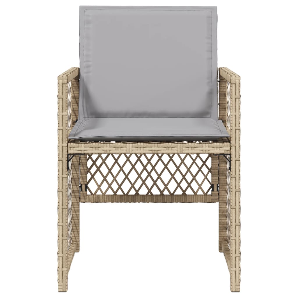 Tuinstoelen 4 st met kussens poly rattan gemengd beige is nu te koop bij PeponiXL, paradijselijk wonen!