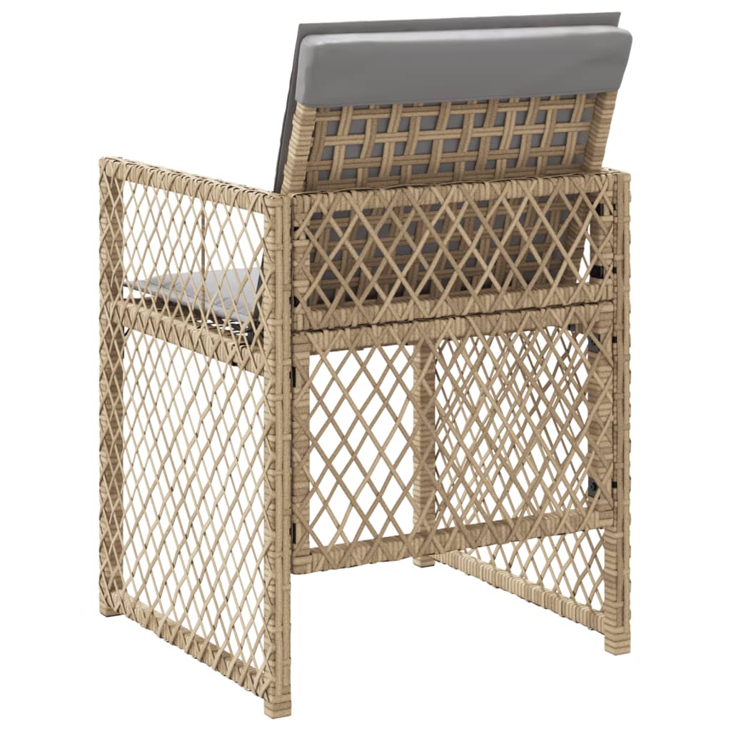 Tuinstoelen 4 st met kussens poly rattan gemengd beige is nu te koop bij PeponiXL, paradijselijk wonen!