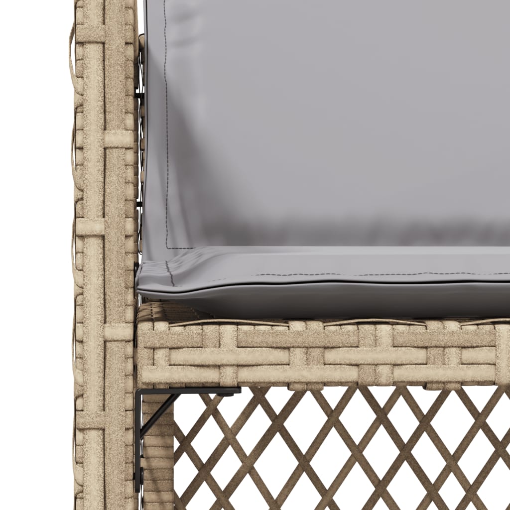 Tuinstoelen 4 st met kussens poly rattan gemengd beige is nu te koop bij PeponiXL, paradijselijk wonen!