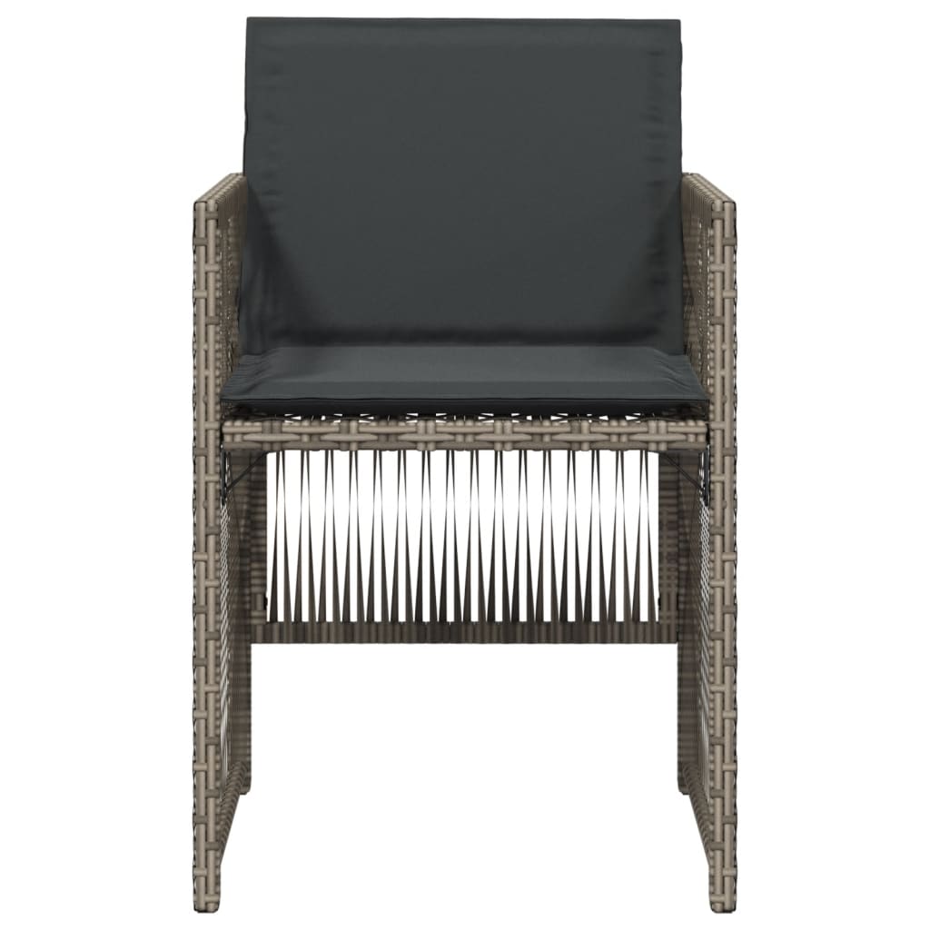 Tuinstoelen 4 st met kussens poly rattan grijs is nu te koop bij PeponiXL, paradijselijk wonen!