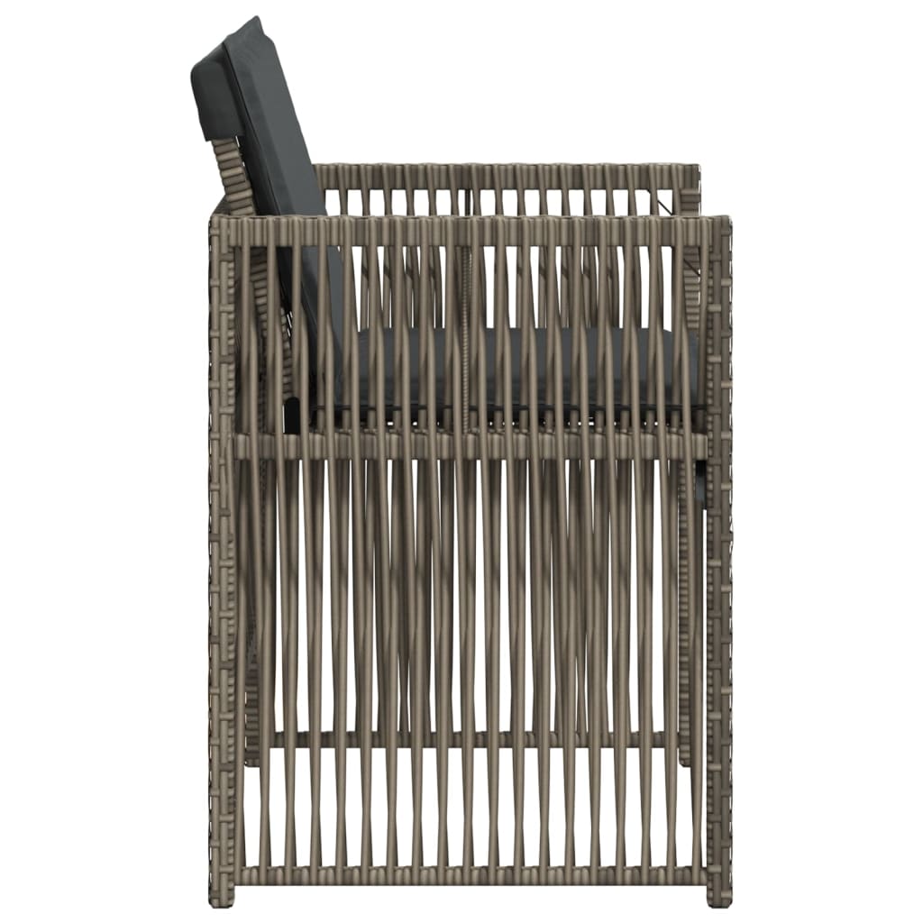 Tuinstoelen 4 st met kussens poly rattan grijs is nu te koop bij PeponiXL, paradijselijk wonen!