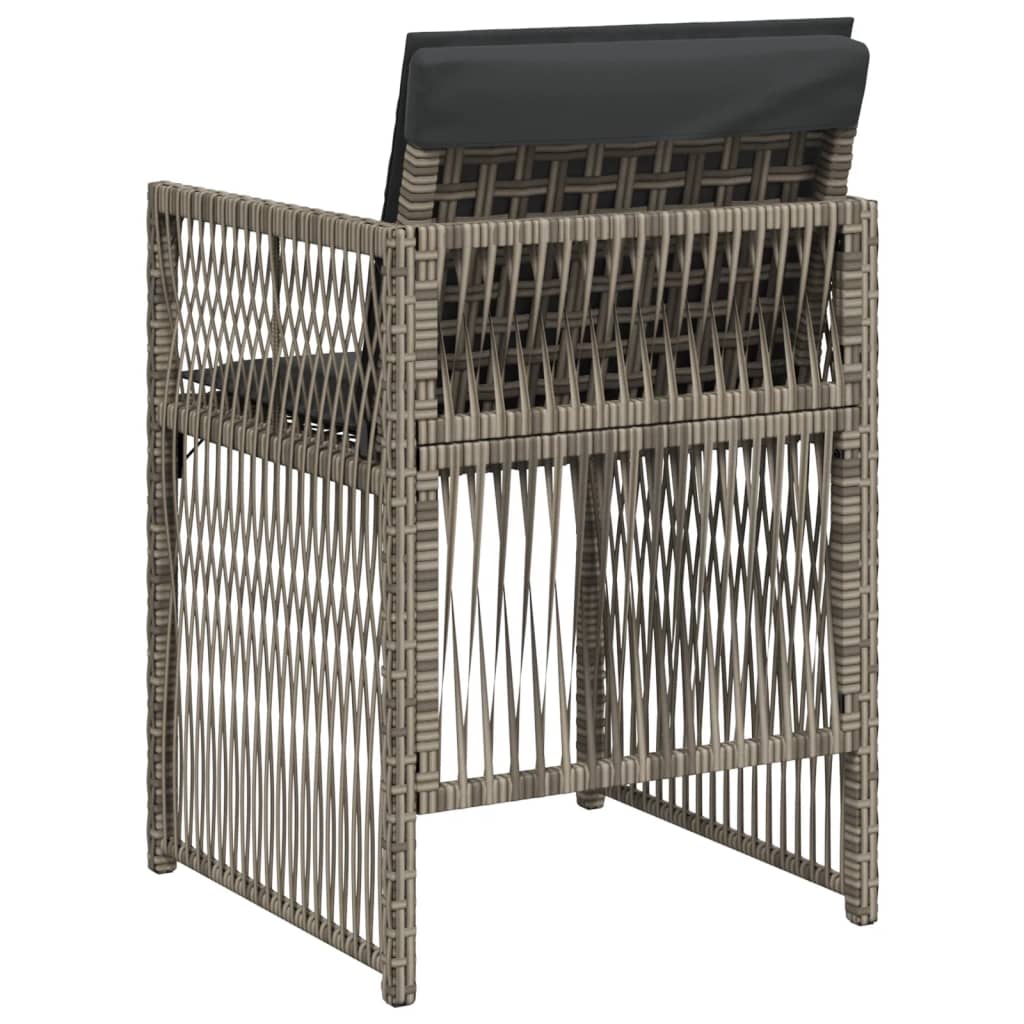 Tuinstoelen 4 st met kussens poly rattan grijs is nu te koop bij PeponiXL, paradijselijk wonen!