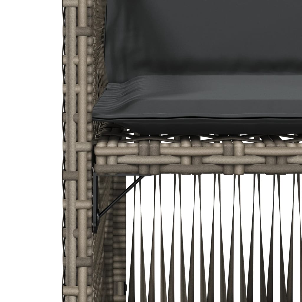 Tuinstoelen 4 st met kussens poly rattan grijs is nu te koop bij PeponiXL, paradijselijk wonen!