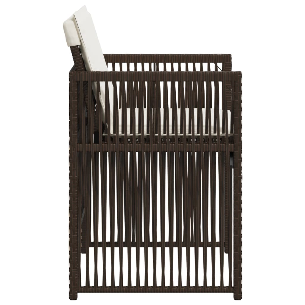 Tuinstoelen 4 st met kussens poly rattan bruin is nu te koop bij PeponiXL, paradijselijk wonen!