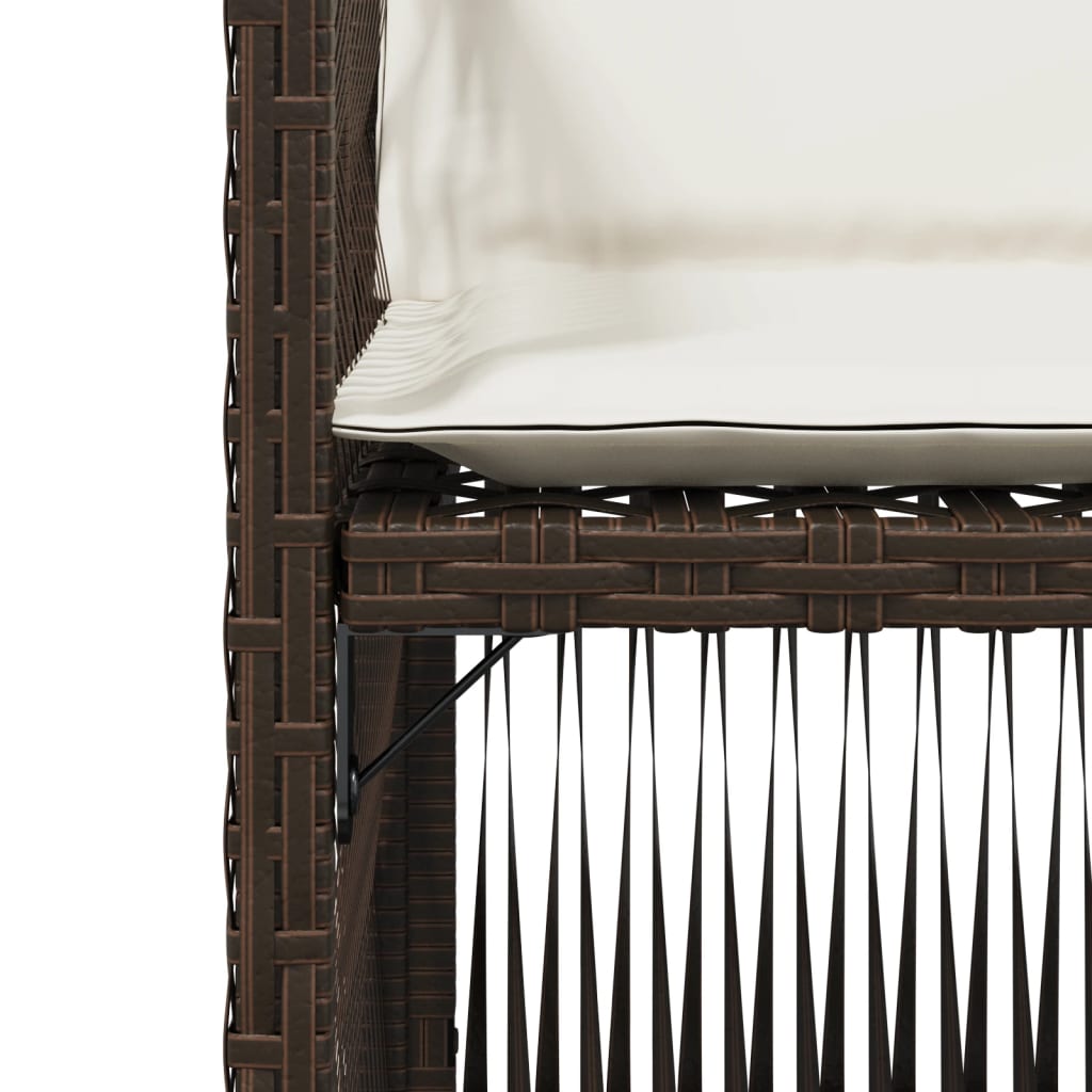Tuinstoelen 4 st met kussens poly rattan bruin is nu te koop bij PeponiXL, paradijselijk wonen!