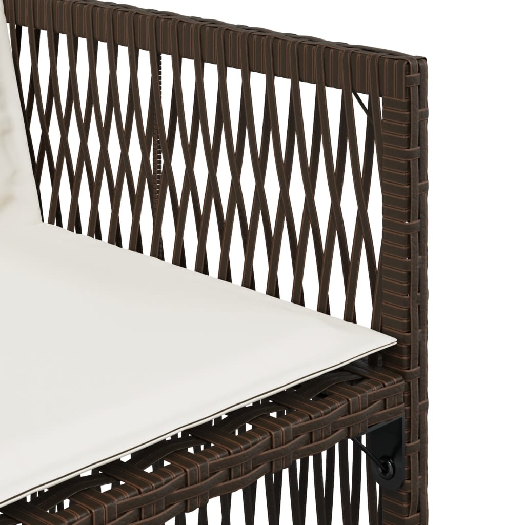 Tuinstoelen 4 st met kussens poly rattan bruin is nu te koop bij PeponiXL, paradijselijk wonen!