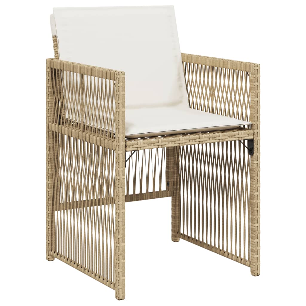 Tuinstoelen 4 st met kussens poly rattan beige is nu te koop bij PeponiXL, paradijselijk wonen!