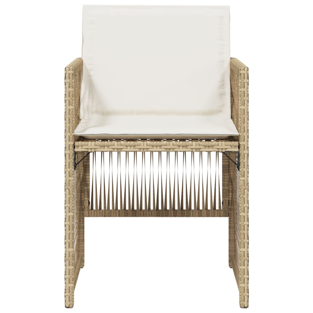 Tuinstoelen 4 st met kussens poly rattan beige is nu te koop bij PeponiXL, paradijselijk wonen!