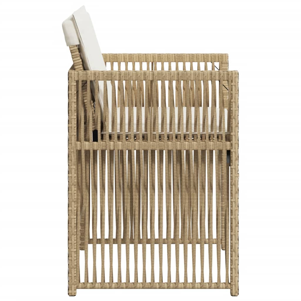Tuinstoelen 4 st met kussens poly rattan beige is nu te koop bij PeponiXL, paradijselijk wonen!