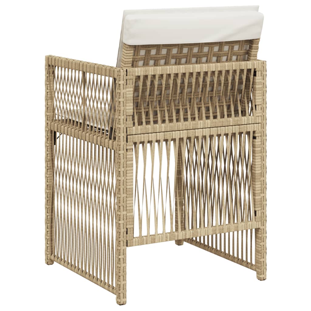 Tuinstoelen 4 st met kussens poly rattan beige is nu te koop bij PeponiXL, paradijselijk wonen!