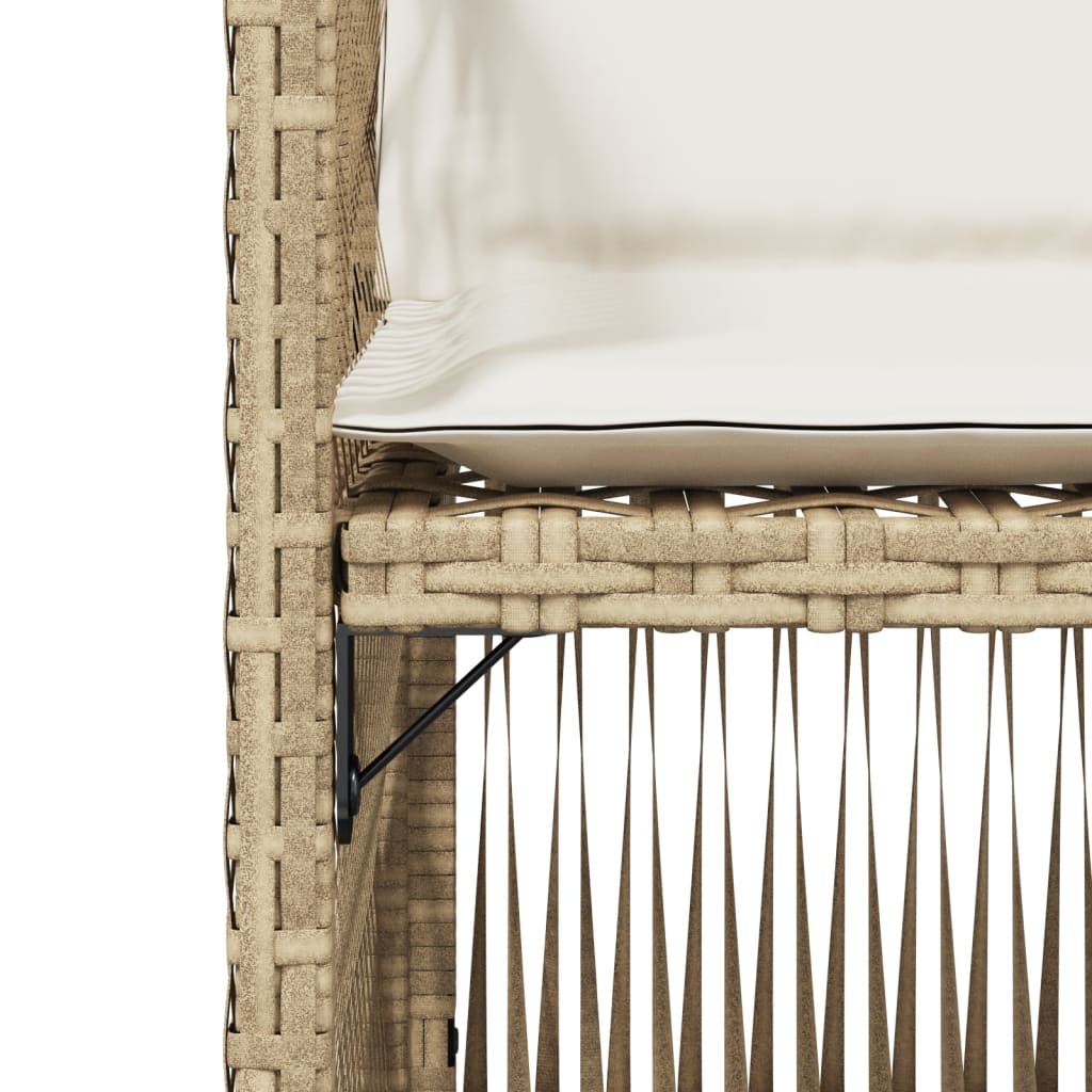 Tuinstoelen 4 st met kussens poly rattan beige is nu te koop bij PeponiXL, paradijselijk wonen!