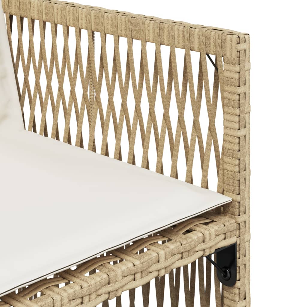 Tuinstoelen 4 st met kussens poly rattan beige is nu te koop bij PeponiXL, paradijselijk wonen!