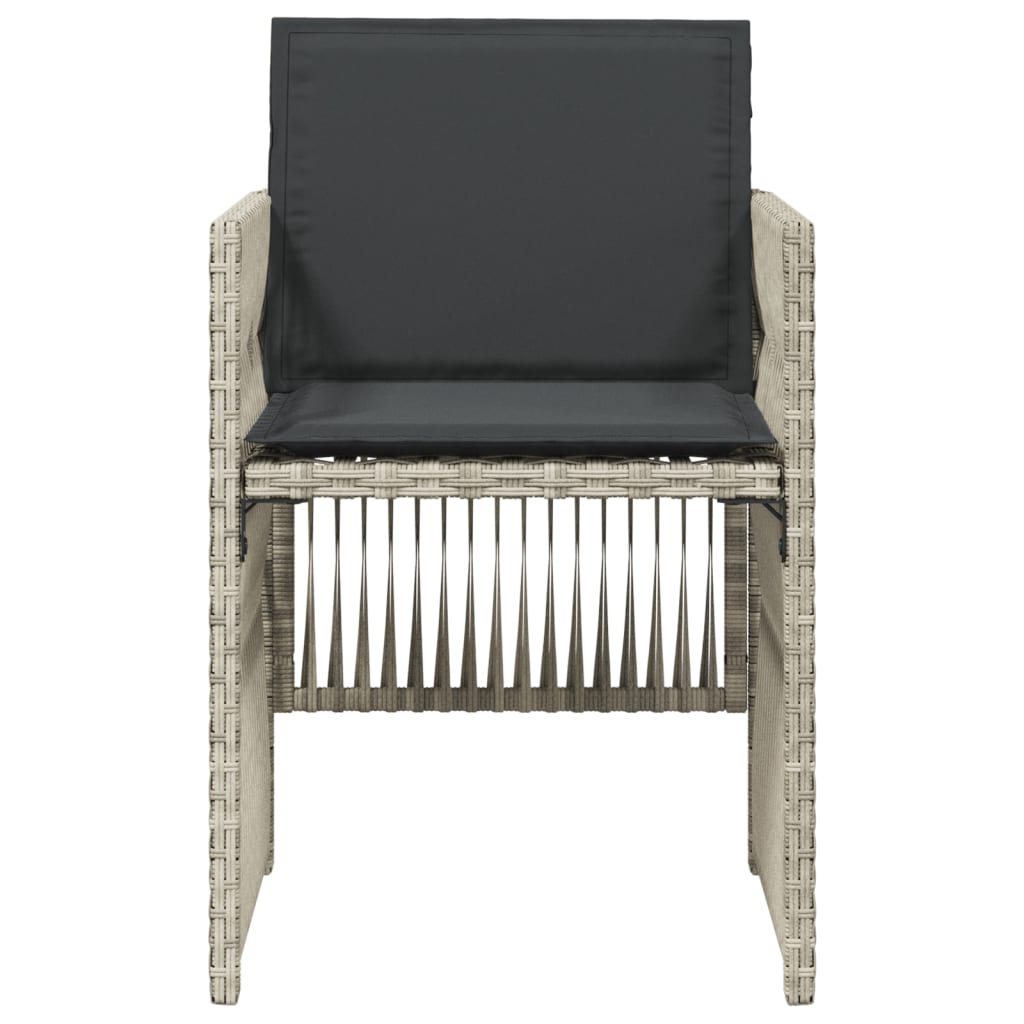 Tuinstoelen 4 st met kussens poly rattan lichtgrijs is nu te koop bij PeponiXL, paradijselijk wonen!