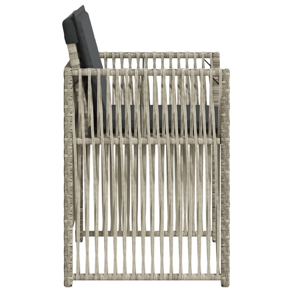 Tuinstoelen 4 st met kussens poly rattan lichtgrijs is nu te koop bij PeponiXL, paradijselijk wonen!