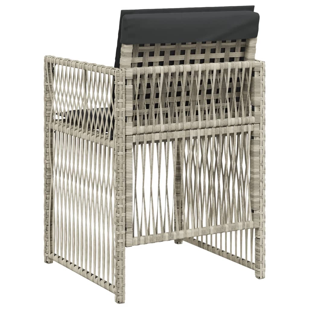 Tuinstoelen 4 st met kussens poly rattan lichtgrijs is nu te koop bij PeponiXL, paradijselijk wonen!