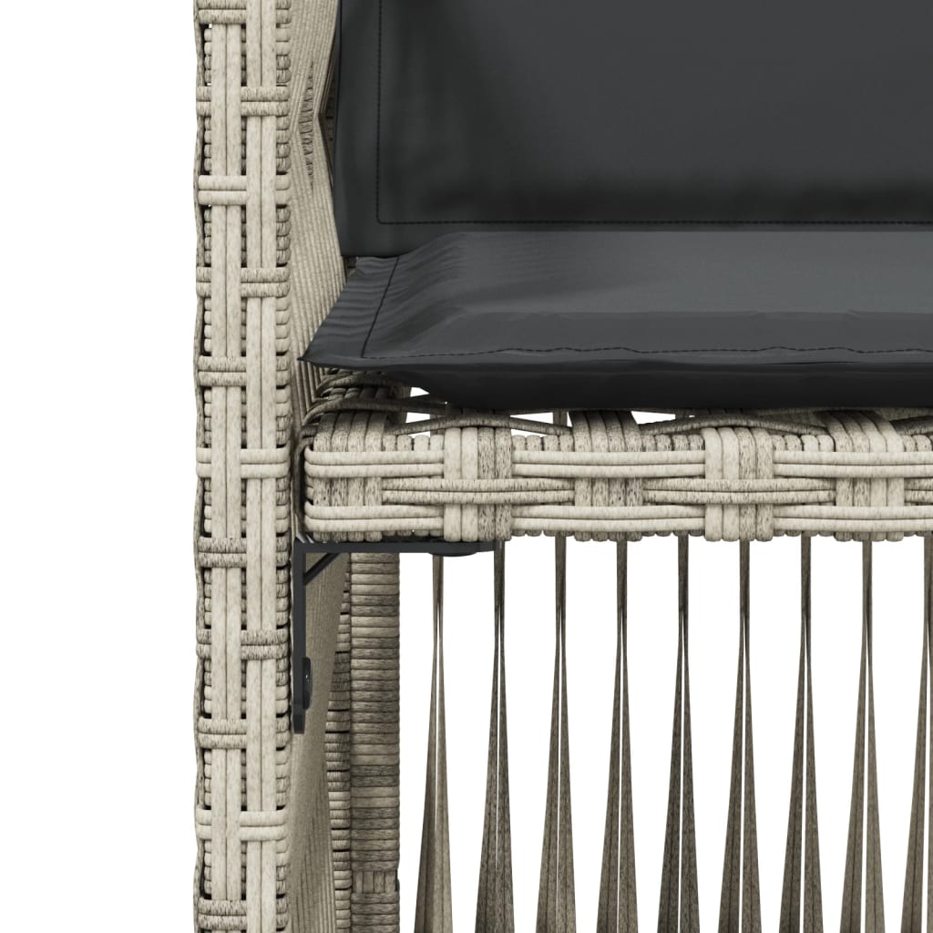 Tuinstoelen 4 st met kussens poly rattan lichtgrijs is nu te koop bij PeponiXL, paradijselijk wonen!