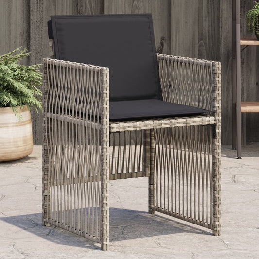 Tuinstoelen 4 st met kussens poly rattan lichtgrijs is nu te koop bij PeponiXL, paradijselijk wonen!