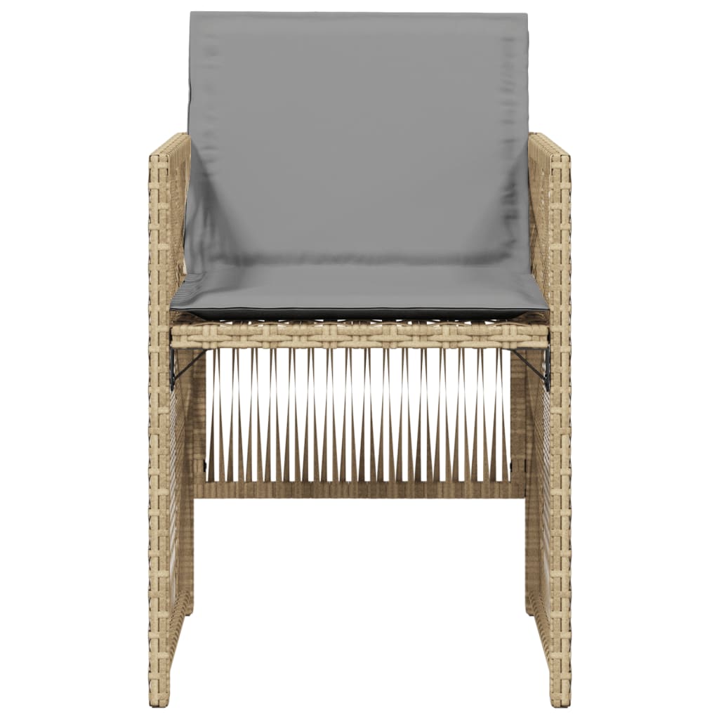 Tuinstoelen 4 st met kussens poly rattan gemengd beige is nu te koop bij PeponiXL, paradijselijk wonen!
