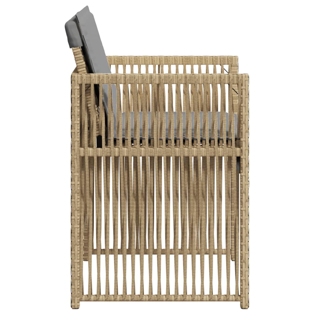 Tuinstoelen 4 st met kussens poly rattan gemengd beige is nu te koop bij PeponiXL, paradijselijk wonen!