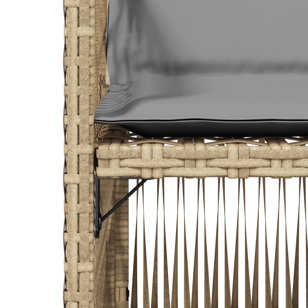 Tuinstoelen 4 st met kussens poly rattan gemengd beige is nu te koop bij PeponiXL, paradijselijk wonen!