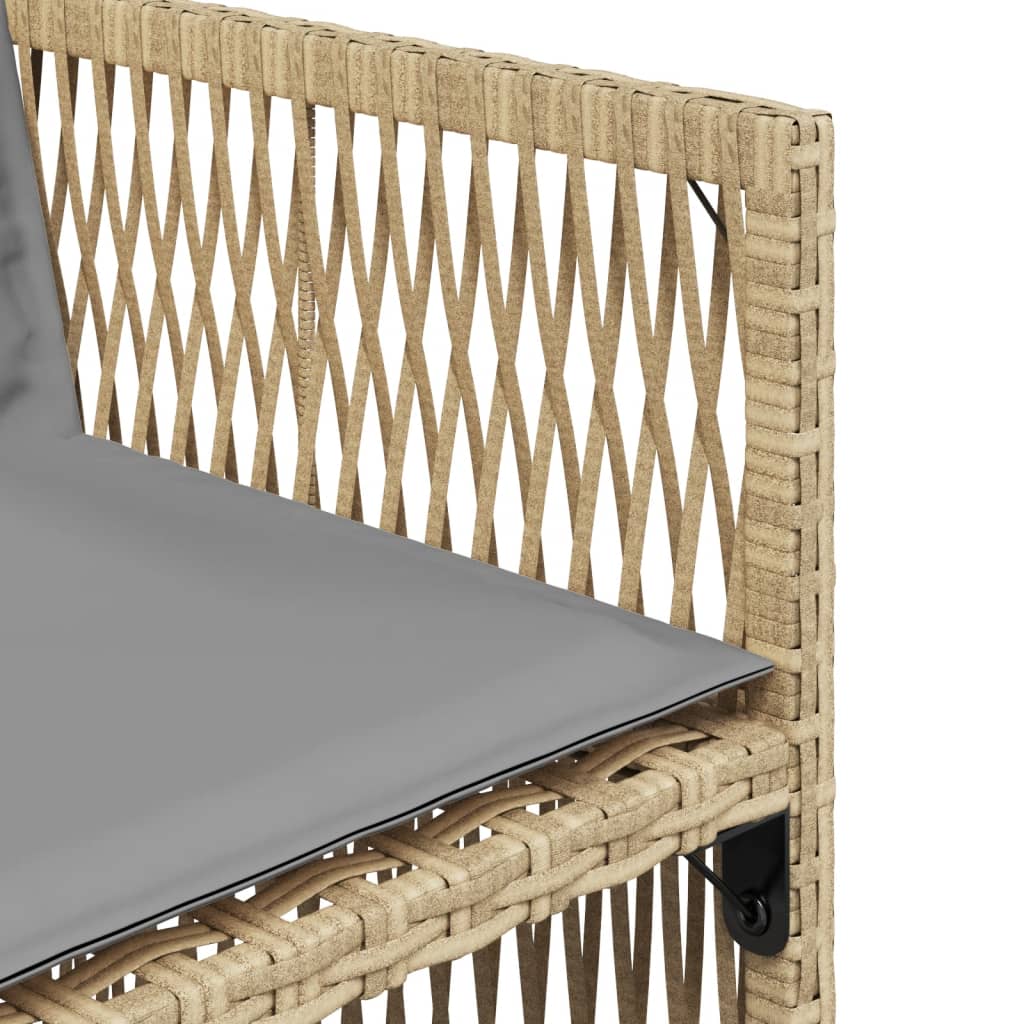 Tuinstoelen 4 st met kussens poly rattan gemengd beige is nu te koop bij PeponiXL, paradijselijk wonen!