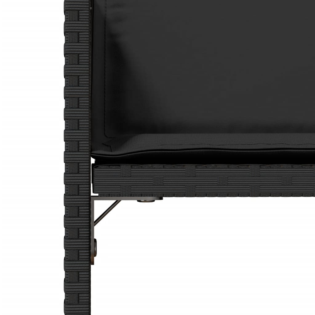 Tuinstoelen 4 st met kussens poly rattan zwart is nu te koop bij PeponiXL, paradijselijk wonen!