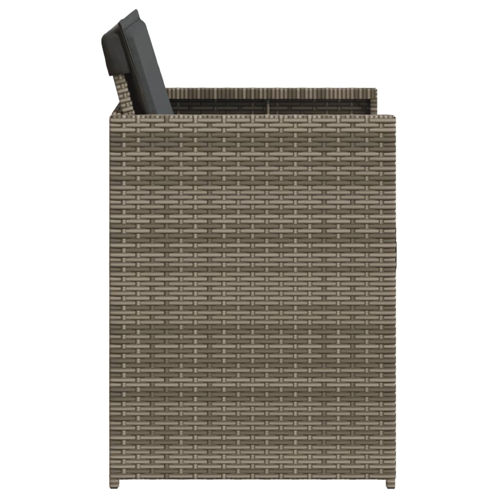 Tuinstoelen 4 st met kussens poly rattan grijs is nu te koop bij PeponiXL, paradijselijk wonen!